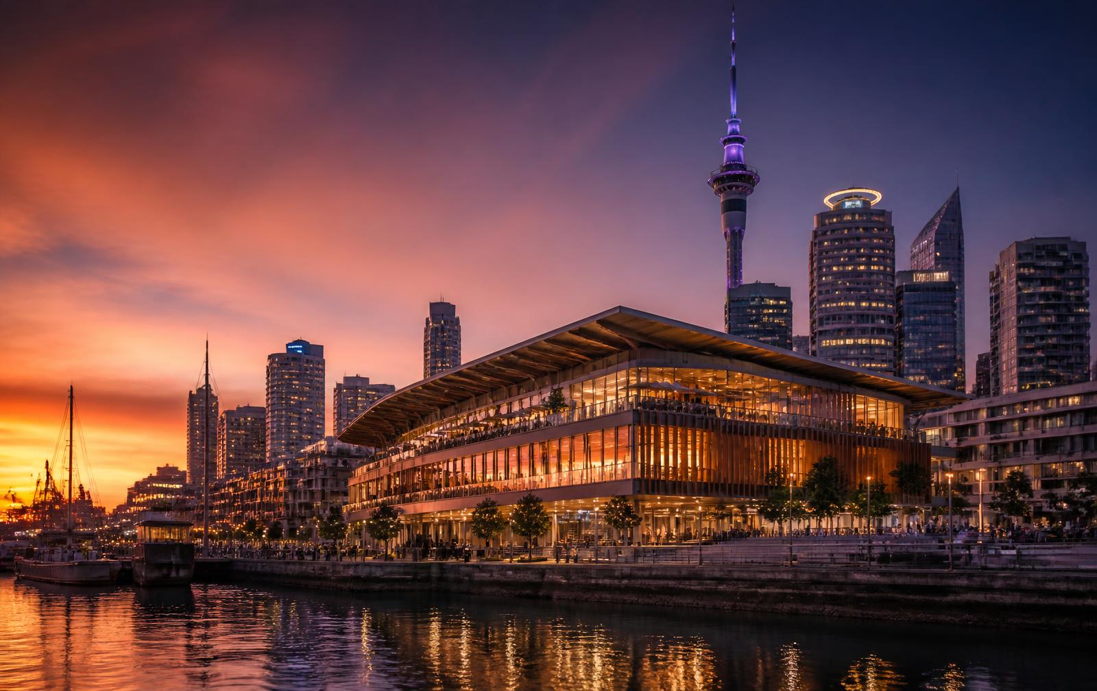 Contemporary Gold Coast hospitality and gaming venue at dusk